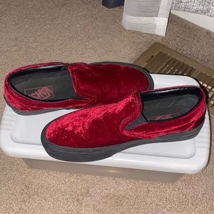 VANS OFF THE WALL SUEDE RED SHOES